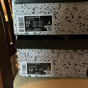 Air Jordan 5 Retro 2 pairs size 12 & 11. Brand new still in the box.